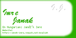 imre janak business card